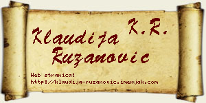 Klaudija Ružanović vizit kartica